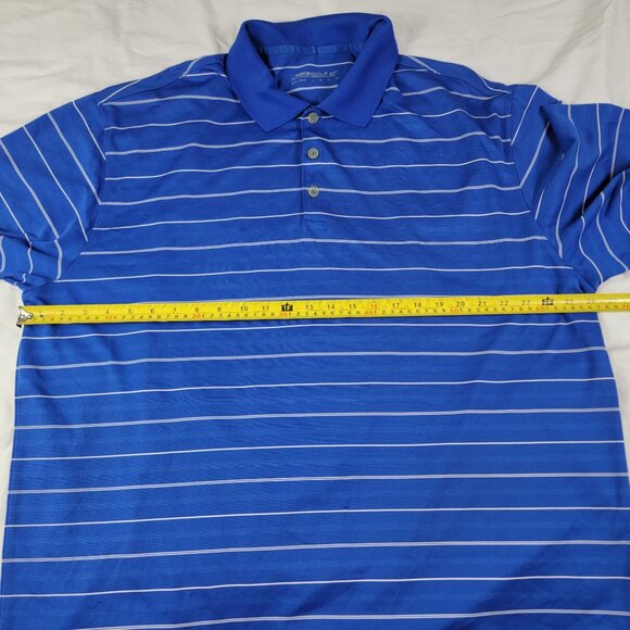 Nike Golf Dri Fit Polo Shirt Mens XXL Blue Striped Outdoors Summer Casual - Picture 8 of 11